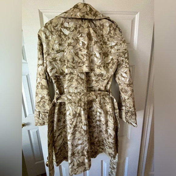 New York & Company Trench Coat Womens Long Army Colors Sz 10 M Cotton Gr… - Picture 16 of 17